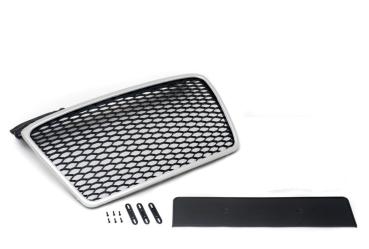 Kühlergrill schwarz Sport/silber mit Kennzeichenhalter passend für Audi A4 B7