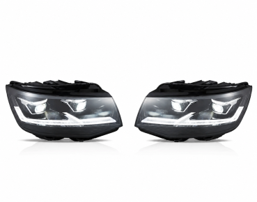 Preview: Voll Led Scheinwerfer für VW T6 15-19 schwarz ab15 -19 dynamischen LED Blinkern