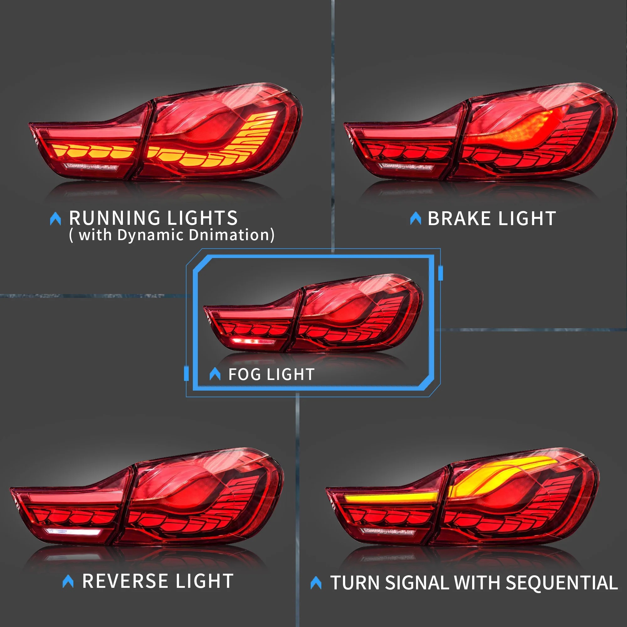 Voll LED Rückleuchten für BMW F32 F33 F36 F82 Bj. 2013-2021 rot OLED  Technik @LLCTOOLS