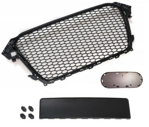 Frontgrill Sport schwarz mit Emblem und Kennzeichenhalter für Audi A4 B8 11-15