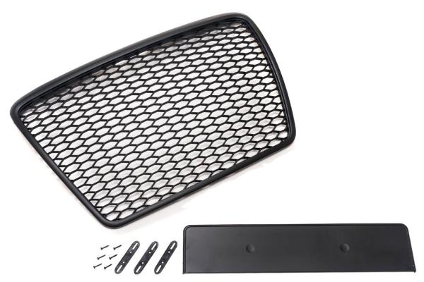 Set Frontgrill mit Kennzeichenhalter und Spiegelkappen für Audi A6 4F Facelift