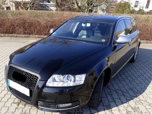Set Frontgrill mit Kennzeichenhalter und Spiegelkappen für Audi A6 4F Facelift