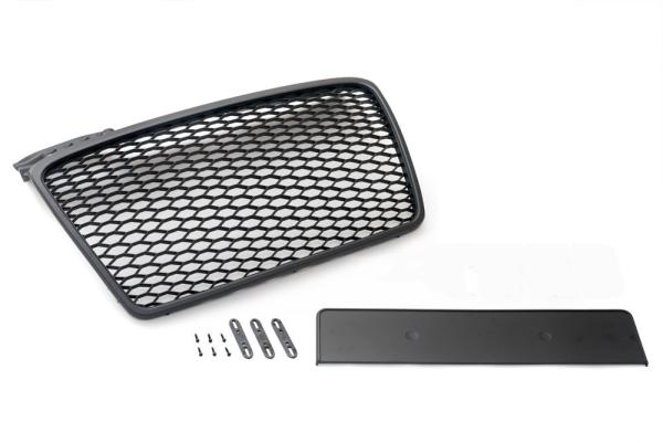Frontgrill Sport schwarz mit Kennzeichenhalter passend für den Audi A4, B7