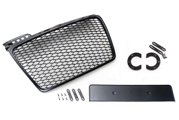 Frontgrill Sport schwarz mit Kennzeichenhalter passend für den Audi A4 B7