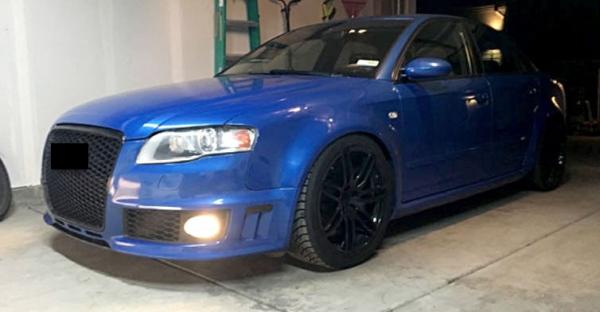 Kühlergrill schwarz Sport mit Kennzeichenhalter passend für Audi A4 B7 04-09
