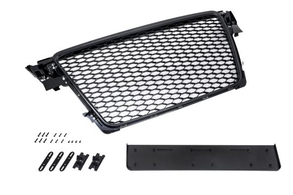 Frontgrill mit Emblem und Kennzeichenhalter u. Lüftungsgitter für Audi A4 B8 8K