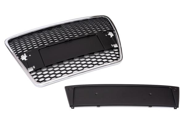 Frontgrill Sport schwarz mit Kennzeichenhalter passend für den Audi A6 4F