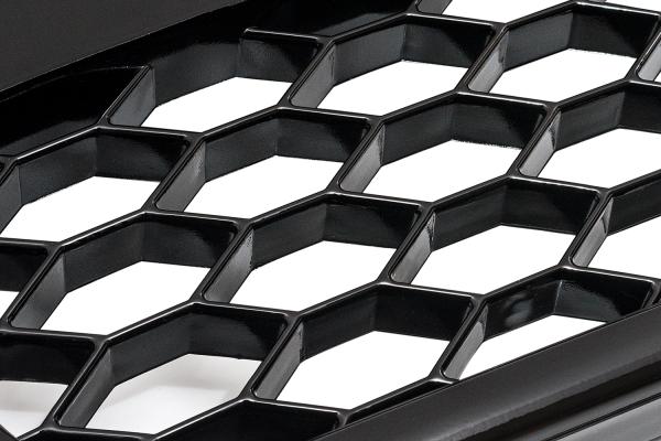 Sportgrill Frontgrill Kühlergrill Wabengrill Passend für Audi A4 B9 Grill ohne Emblem ab 2016- Chrom Schwarz mit Emblemhalter