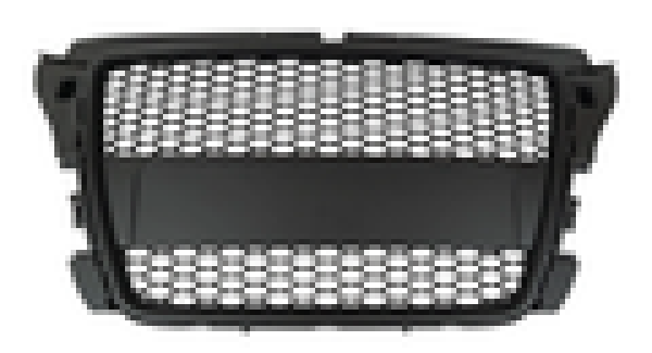 Sportgrill Frontgrill Kühlergrill Wabengrill Passend für Audi A3 8P Grill ohne PDC 08-13 Schwarz Matt