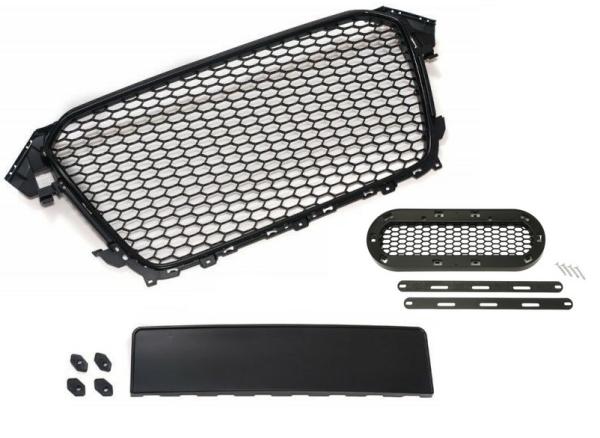 Frontgrill Sport schwarz mit Emblem und Kennzeichenhalter für Audi A4 B8 8K