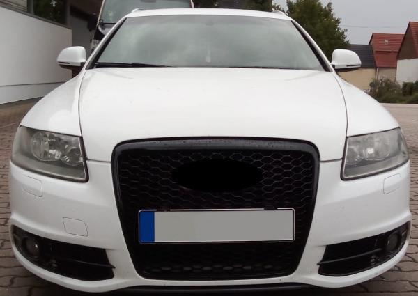 Sportgrill Frontgrill Kühlergrill  Passend für Audi A6 4F Facelift Grill Schwarz Glanz