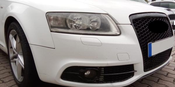 Sportgrill Frontgrill Kühlergrill  Passend für Audi A6 4F Facelift Grill Schwarz Glanz