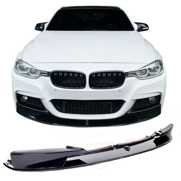 Frontspoiler Frontspoilerlippe Frontflap Spoiler Splitter schwarz glänzend+ABE+ für BMW F30, F31, 10/2011-2019 (nur für M-Paket)