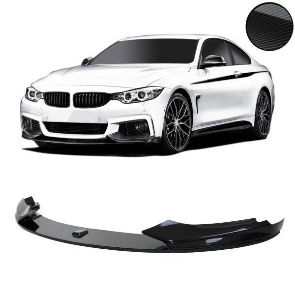 Frontspoiler Ansatz Lippe Stossstange Sport Performance+ABE+ Carbon Optik 2-teilig, für BMW 4er F32/ F33/ F36, 2013-2021
