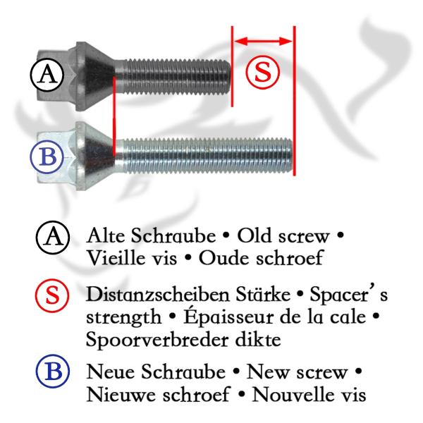 Spurverbreiterung Set 10mm inkl. Radschrauben passend für Audi A1 (8X)
