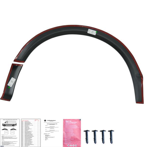 Radlaufleisten Radlaufschutz Radlaufabdeckung / Radlaufverbreiterung Set für VW T5  + T5.1 Transporter / Caravelle / Multivan Hochglanz schwarz mit ABE