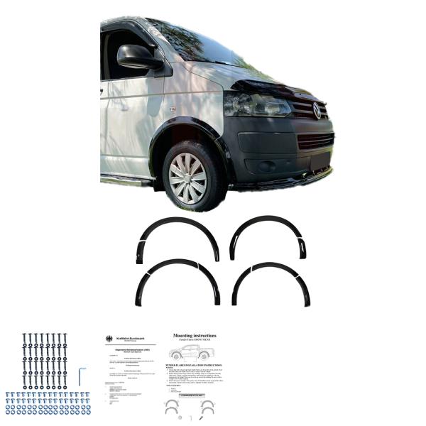Radlaufleisten Radlaufschutz Radlaufabdeckung / Radlaufverbreiterung Set für VW T5 + T5.1 Transporter schwarz matt mit ABE