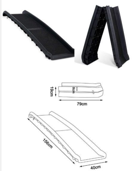 Auto Hunderampe klappbar, Kunststoff, Anti-Rutsch 90KG 156x40x8 cm  Treppe