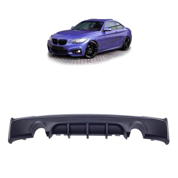 Heckansatz Heckspoiler Diffusor für BMW F22 Coupe F23 Cabrio für M-Paket 2 Rohr