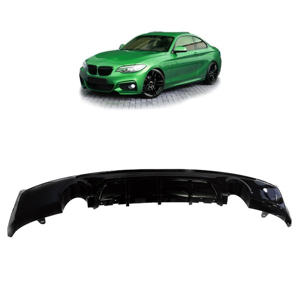 Heckansatz Heckspoiler Diffusor für BMW F22 Coupe F23 Cabrio für M-Paket 2 Rohr