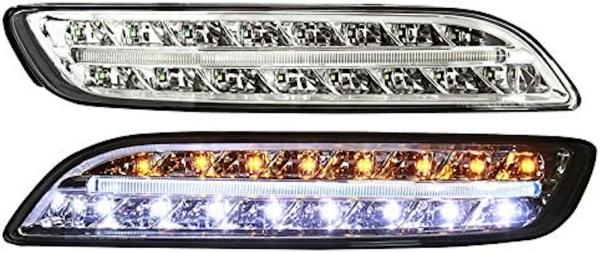 LED BLINKER + NEBEL OPTIK FÜR PORSCHE 911 997 CHROM FACELIFT 04-08