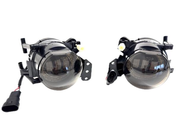 LED Nebelscheinwerfer Set für BMW 5er E60 / E61 03-07, 3er E90 / 91 04-12, 3er E46 Coupe/Cabrio 03-07 schwarz/rauch