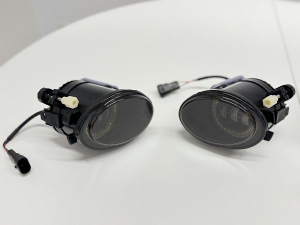 LED Nebelscheinwerfer Set für BMW 5er E39 95-04 , 3er E46 Coupe/Cabrio/Lim/Touring 98-07 schwarz/rauch (M-Paket)