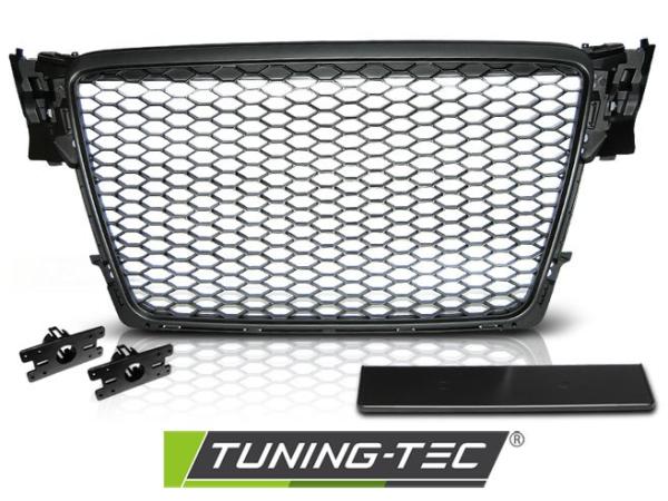Sportgrill / Kühlergrill für Audi A4 B8 (8K) 08-11 matt schwarz in Wabendesign