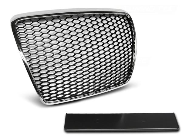 Sportgrill / Kühlergrill für Audi A6 C6 (4F) 09-11 chrom in Wabendesign