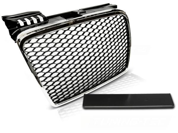 Sportgrill / Kühlergrill für Audi A4 B7 (8E) 04-08 chrom in Wabendesign