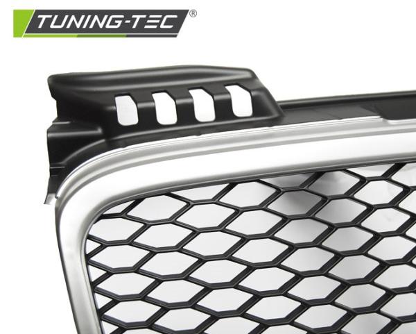 Sportgrill / Kühlergrill für Audi A4 B7 (8E) 04-08 matt silber in Wabendesign