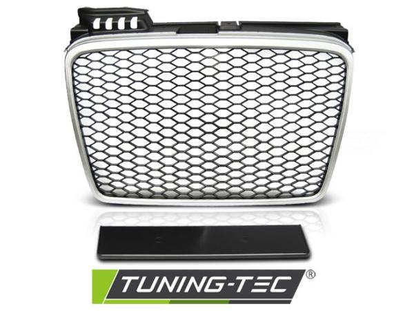 Sportgrill / Kühlergrill für Audi A4 B7 (8E) 04-08 matt silber in Wabendesign