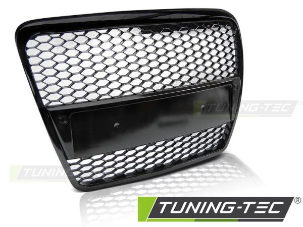 Sportgrill / Kühlergrill für Audi A6 C6 (4F) 04-08 Hochglanz schwarz in Wabendesign