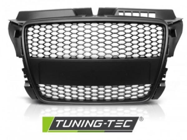 Sportgrill / Kühlergrill kompatibel mit Audi A3 8P Facelift 08-12 matt schwarz in Wabendesign