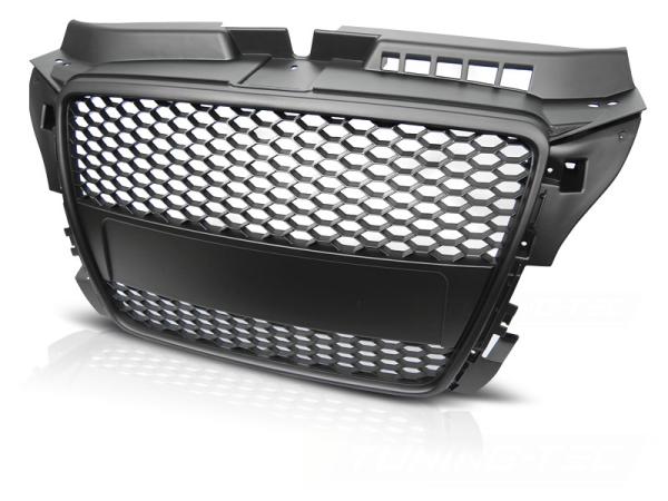 Sportgrill / Kühlergrill kompatibel mit Audi A3 8P Facelift 08-12 matt schwarz in Wabendesign