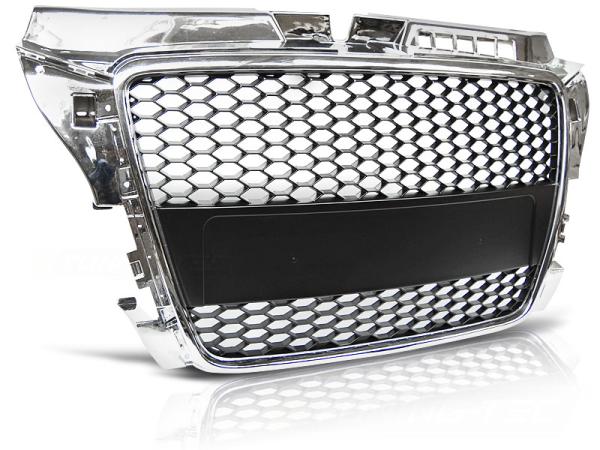 Sportgrill / Kühlergrill kompatibel mit Audi A3 8P Facelift 08-12 chrom in Wabendesign