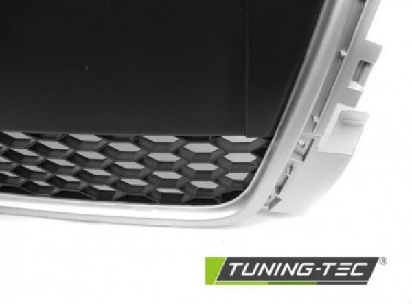 Sportgrill / Kühlergrill kompatibel mit Audi A3 8P Facelift 08-12 matt Silber in Wabendesign