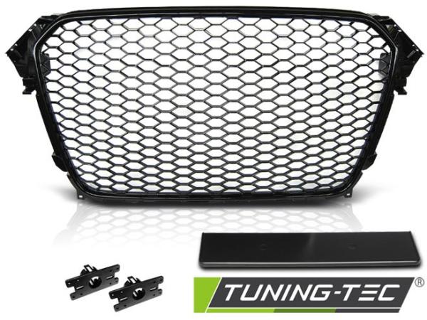 Sportgrill / Kühlergrill für Audi A4 B8 (8K) Facelift 11-15 Hochglanz schwarz in Wabendesign