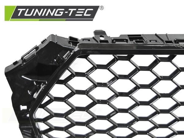 Sportgrill / Kühlergrill für Audi A4 B9 (8W) 15-19 Hochglanz schwarz in Wabendesign