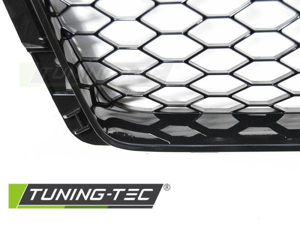 Sportgrill / Kühlergrill für Audi A4 B9 (8W) 15-19 Hochglanz schwarz in Wabendesign