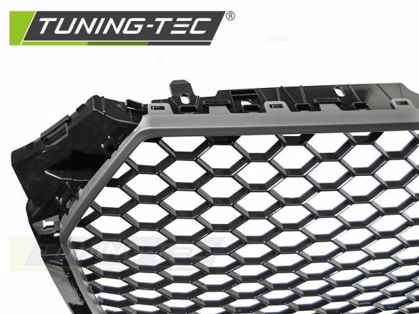 Sportgrill / Kühlergrill für Audi A4 B9 (8W) 15-19 matt silber in Wabendesign