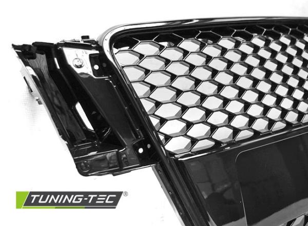 Sportgrill / Kühlergrill für Audi A5 (8T) 07-11 Hochglanz schwarz in Wabendesign
