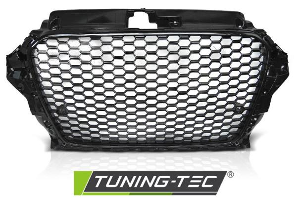 Sportgrill / Kühlergrill für Audi A3 8V 12-16 Hochglanz schwarz in Wabendesign