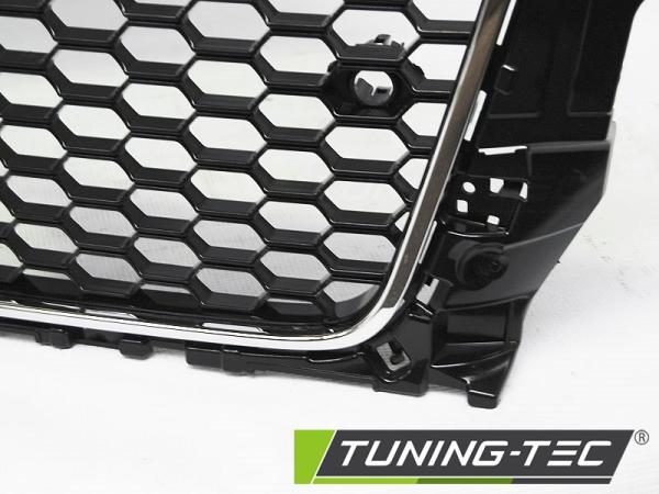 Sportgrill / Kühlergrill für Audi A3 8V 12-16 Hochglanz schwarz/chrom in Wabendesign
