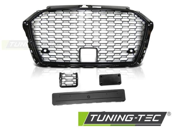 Sportgrill / Kühlergrill für Audi A3 8V Facelift 17+ Hochglanz schwarz in Wabendesign