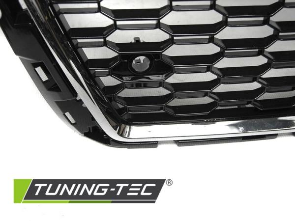 Sportgrill / Kühlergrill für Audi A3 8V Facelift 17+ Hochglanz schwarz/chrom in Wabendesign