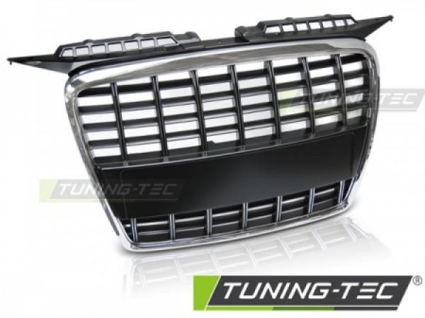 Sportgrill / Kühlergrill kompatibel mit Audi A3 8P 05-08 matt schwarz/chrom in Wabendesign
