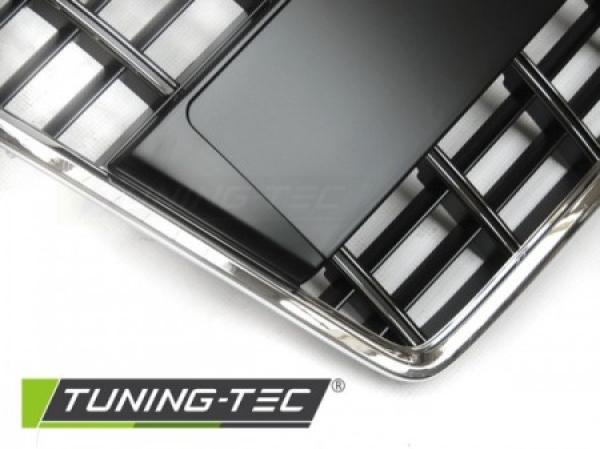 Sportgrill / Kühlergrill kompatibel mit Audi A3 8P 05-08 matt schwarz/chrom in Wabendesign