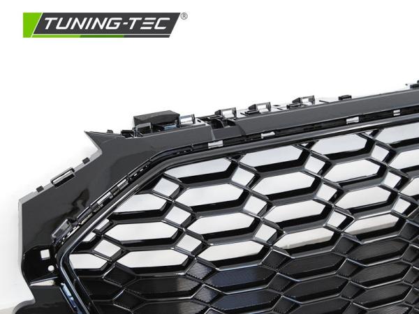 Sportgrill / Kühlergrill für Audi A4 B9 (8W) ab 2019 (Facelift) Hochglanz schwarz in Wabendesign mit PDC