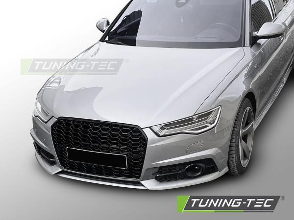 Wabengitter Sportgrill / Kühlergrill für Audi A6 4G (C7) Facelift 14-18 matt schwarz